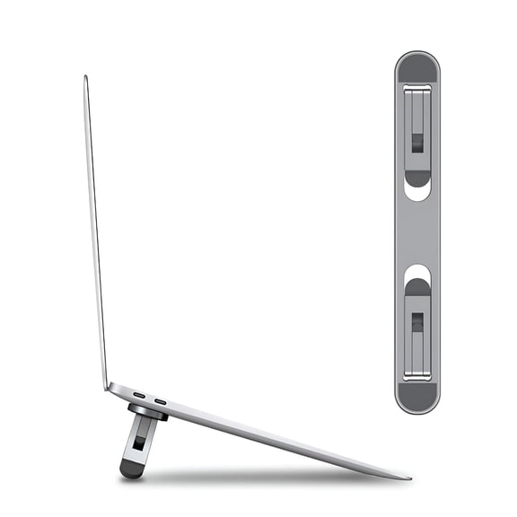 LAMIRO Laptop Riser for Desk Aluminum Foldable Laptop Stand for 10"-16" Models Including MacBook, MacBook Air, , HP and More Self-Adhesive Portable Laptop Stand with Non-Skid Feet