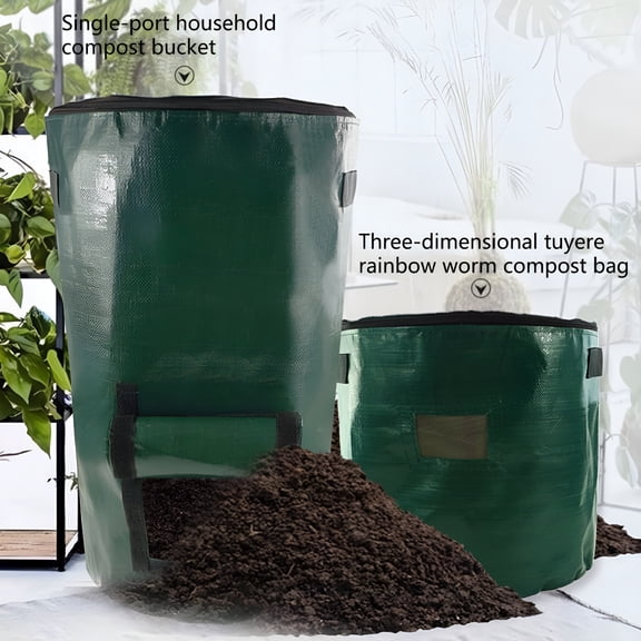 LAMIRO Large Capacity Leaf Trash Bag Waterproof PE Material,Ideal for Organic Composting