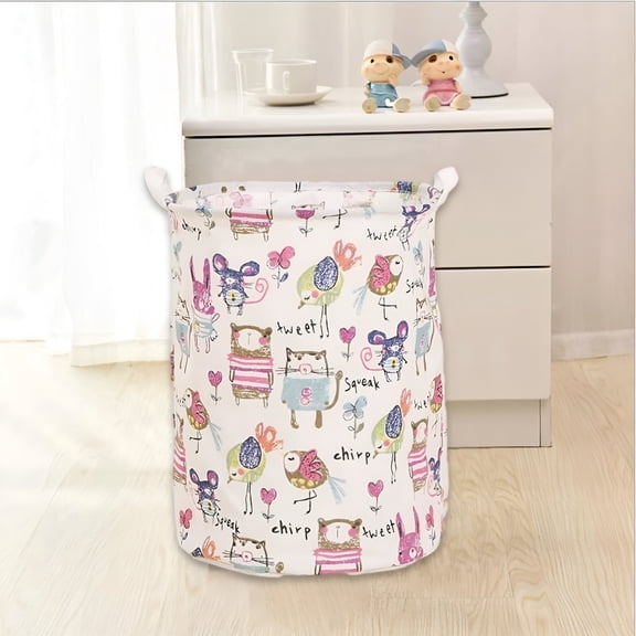 LAMIRO Large Laundry Basket,Foldable Storage Bin,Freestanding Laundry Hamper with Handles for Girls Nursery Bedroom,Dirty Clothes Laundry Basket,Baby Shower Gifts