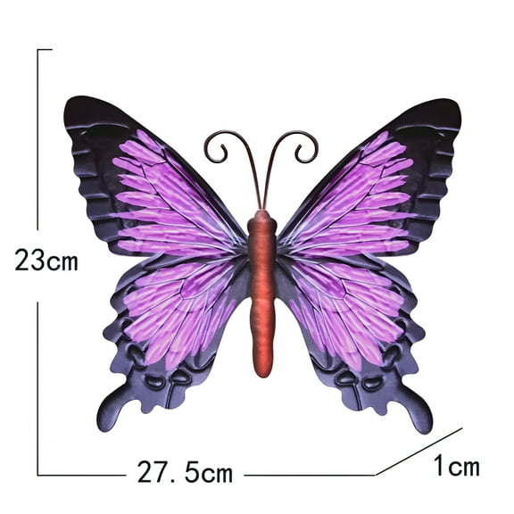 LAMIRO Large Metal Butterfly Purple And Color Outdoor Garden Home Decor Wall Art