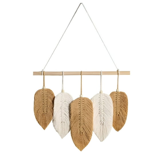 LAMIRO Leaf Woven Tapestry Boho Carpet Area Rugs Wall Hanging Decor Macrame for Home Bohemian