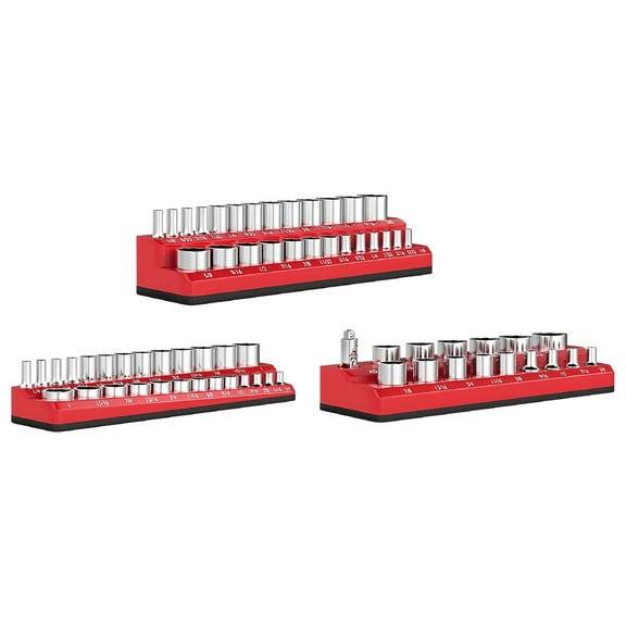 LAMIRO Magnetic Socket Organizers for 1/4,3/8,1/2 Inch Drives - Tool Holder