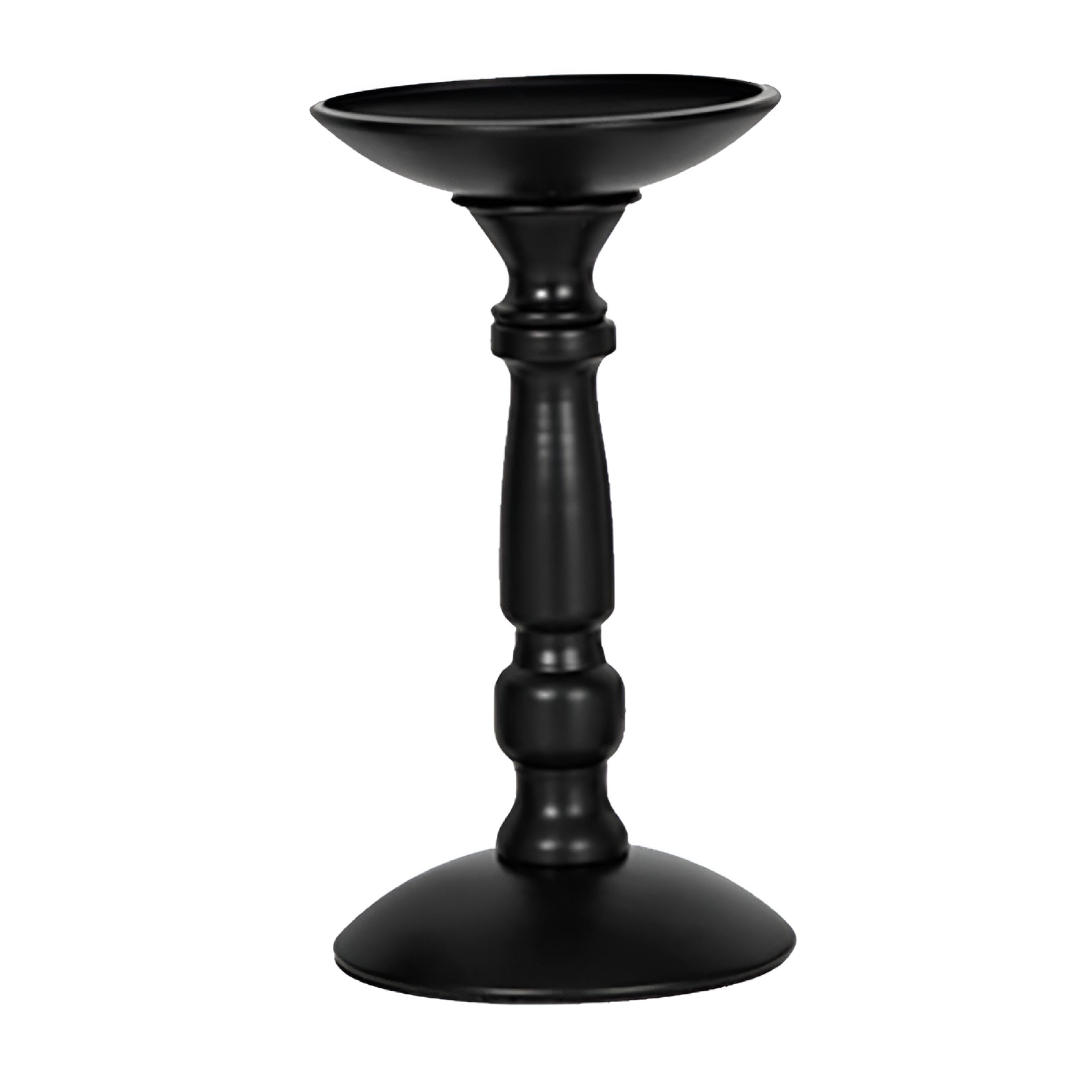 LAMIRO Matte Black Pillar Candle Holders,Candlestick Candle Holders