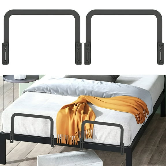 LAMIRO Mattress Slide Stopper for Bed,Non Slip Metal Mattress Gripper,Black,2 Pack