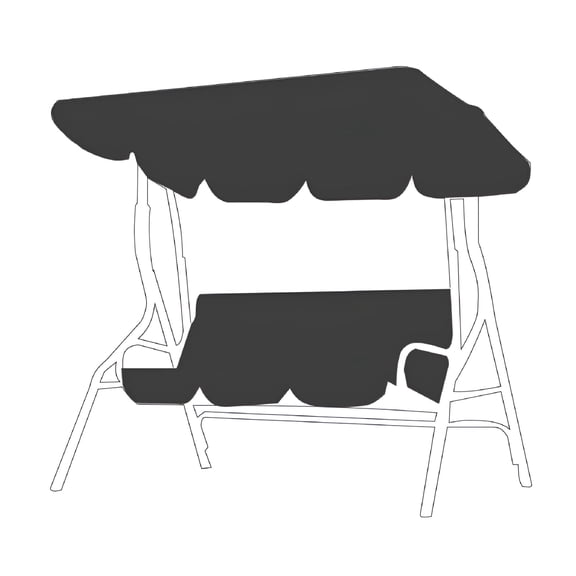 LAMIRO Metal Porch Swing Chair Bench with Canopy,Black