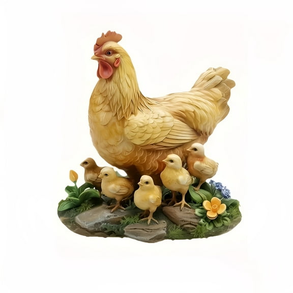 LAMIRO Metal Rooster Garden Decor - Outdoor Statues, Stakes and Inserts for Yard, Patio and Flower Pots | Chicken-Themed Sculptures, Lawn Art and Backyard Ornaments A