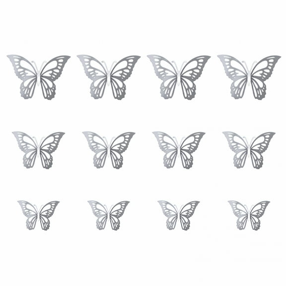 LAMIRO Metal Texture 3D Stereoscopic Hollow Butterfly Wall Stickers 12 Pcs Glow in The Dark Decor Ceiling Wall Decorate Ceiling Decor Glow in The Dark Stickers