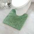 thumbnail image 1 of LAMIRO Microfiber Toilet Bath Mat U-Shaped Contour Shaggy Rugs Non Slip Extra Thick Soft Absorbent Water for Bathroom Commode Machine Washable(20x20",Sage Green), 1 of 4