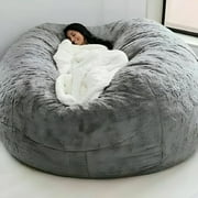 LAMIRO Microsuede 7FT Foam Giant Bean Bag Memory Living Room Chair Lazy Sofa Soft Cover