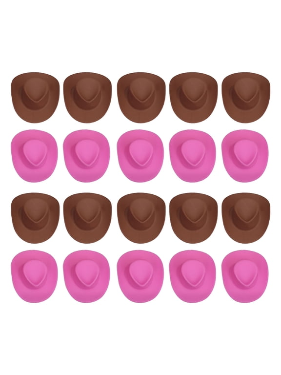 Mini Cowboy Hat Plastic Children Gifts Assorted Multicolor 20 Pcs