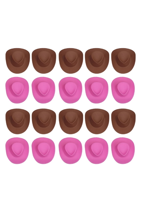 Mini Cowboy Hat Plastic Children Gifts Assorted Multicolor 20 Pcs