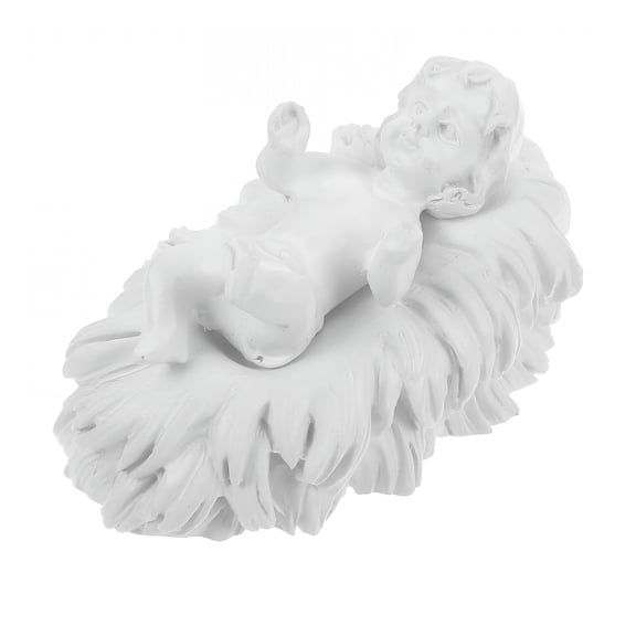 LAMIRO Miniature Jesus Figurine in Manger Resin Baby Jesus Statue Small Jesus Figurine Religious Decor for Nativity Scene Decor Christmas Decorations