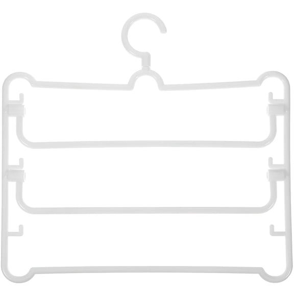 LAMIRO Multi Layers Plastic Pant Slack Hangers Swing Arm Pants Hangers Closet Storage Organizer for Pants Jeans Scarf Hanging (White)