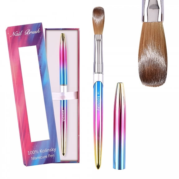 LAMIRO Nail Art Brush-Kolinsky Nail Brushes for Acrylic Application, Acrylic Powder Brush for Nail Art (#8,10,12,14,16)