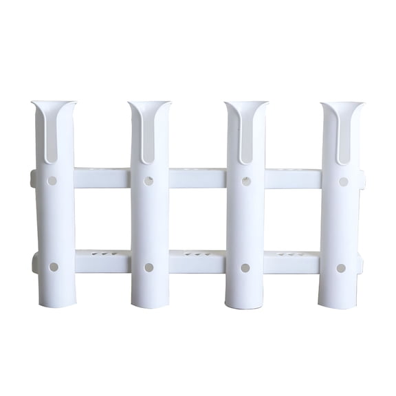 LAMIRO Nylon Fishing Rod Holder 4 Rack Portable Bracket Tube for Boat Marine Yacht Kayak Garage Storage with Screws Side-Mount White