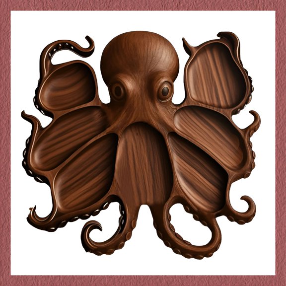 LAMIRO Octopus Charcuterie Platter, 8-Tentacle Nautical