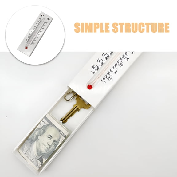 XIBUFE Outdoor Key Holder Thermometer Key Hider Decorative Key Hide Box