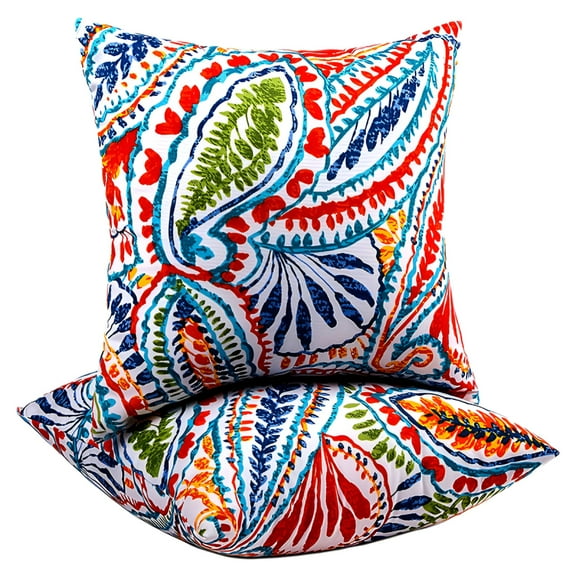 LAMIRO Outdoor Pillows Waterproof Outdoor Throw Pillows with Insert Included 16x16" Outdoor Pillows for Patio Furniture
