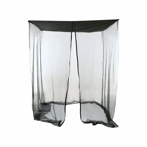 LAMIRO Patio Mosquito Netting Tent - Polyester Mesh Screen with Zipper Door & Roof for Courtyard Garden Double Chairs, Protects Against Mosquitoes & Insects, Perfect for Outdoor Gathes Black