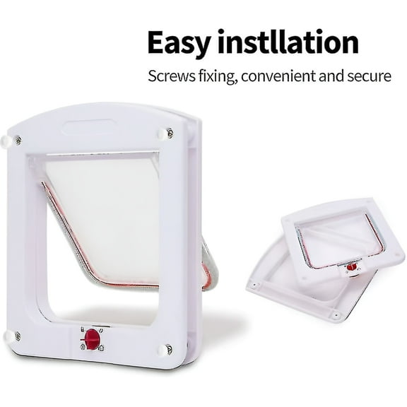 LAMIRO Pet Door For Cats Dogs Small Cat Door Microchip Door 4 Way Lockable Easy To Install