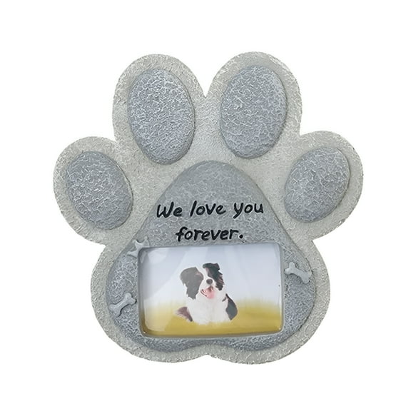 LAMIRO Pet Garden Lawn Memorial Stone Sympathy Picture Frame Dog or Cat Garden Stepping Stone Memorial Gifts