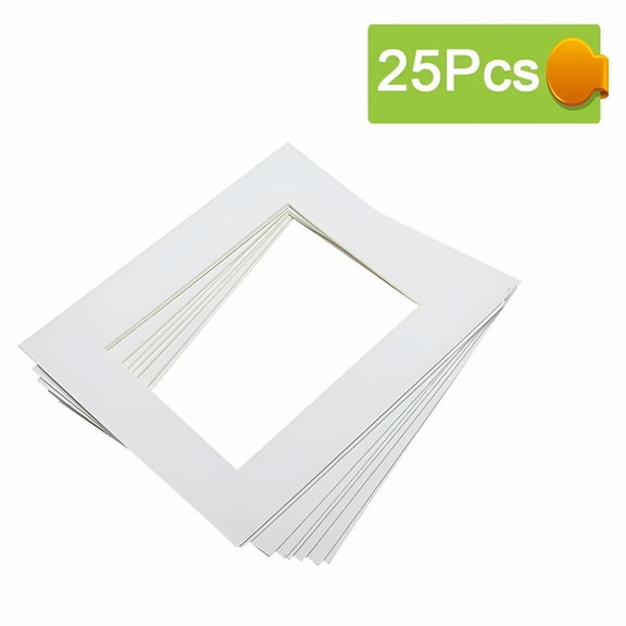 LAMIRO Photo Frame Cardboard (10-Inch Opening 8-Inch) White 25Pcs Per Pack