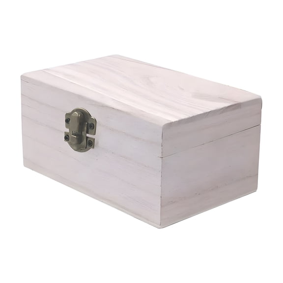 LAMIRO Plain Wood Wooden Square Hinged Storage Boxes Craft Gift Box