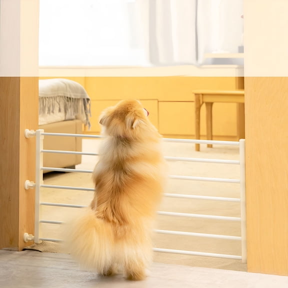 LAMIRO Portable Retractable Pet Dog Gate Door Safety Fence Stair Gate Barrier, Adjustable for Patio Cat House Height 42cm