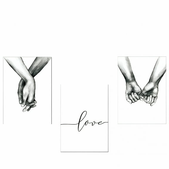 LAMIRO Raindrops Wall Pictures Living Room Alphabet Art Hanging Painting Grey Canvas 3Pcs Decoraciones Para Sala