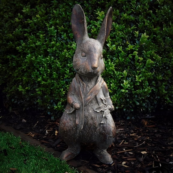 LAMIRO Resin Rabbit Outdoor Statues Ornament Decoration Garden Sculpture Easter Statues Decor Statues Animals Figurines for Garden Courtyard
