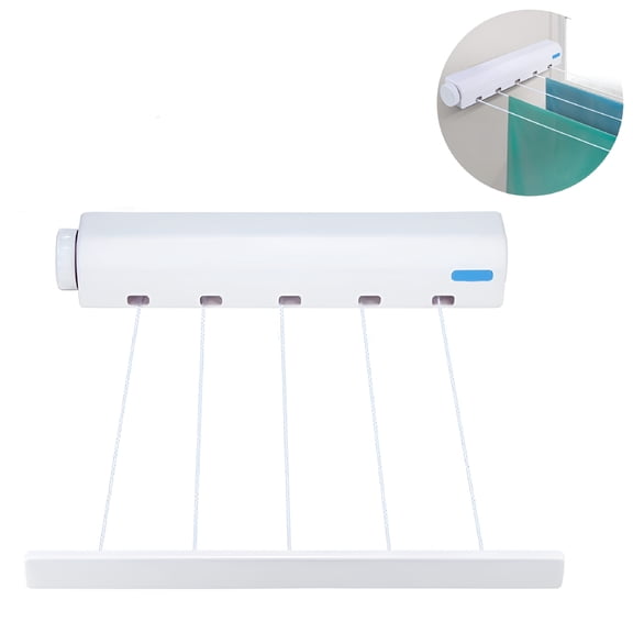 LAMIRO Retractable Clothesline with Adjustable Stainless Steel Double Rope String,Style: Five Lines