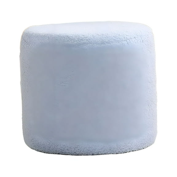 LAMIRO Round Ottoman Foot Rest Stool Non Slip Footstool Bench Padded Seat Decorative Sofa Stool for Sturdy Room,Living Room,Apartment,Bedside Blue