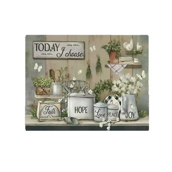 LAMIRO Rustic Kitchen Wall Art Farmhouse Kitchen Pictures Wall Decor Country Kitchen Painting Prints Positive Quotes Framed Artwork Ready to Hang 12"