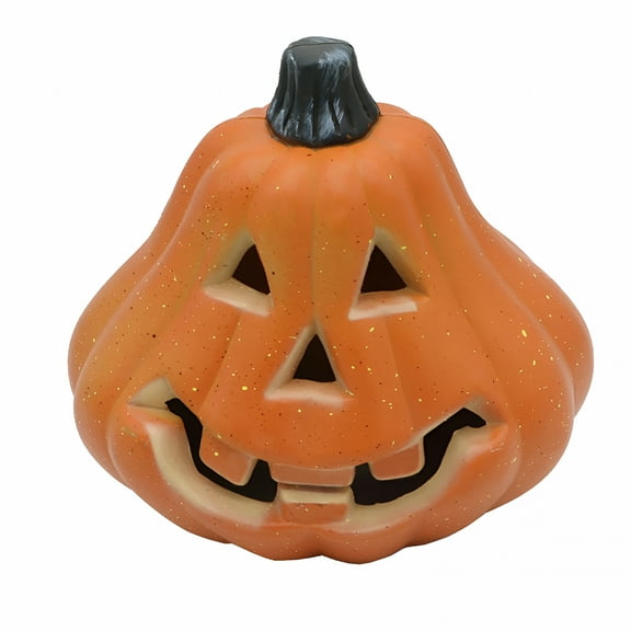 LAMIRO Savings Halloween Decorations Light Up Pumpkin Lantern,Led Pumpkin Lights Jack-O Lanterns,Plastic Pumpkin Statue Halloween Table Decor for Home Office Haunt House Party Scene Decor