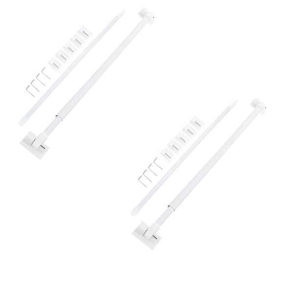 LAMIRO Screen Rod Curtain Rods No Drilling Adjustable Window Extendable Bar Closet Without Tie Telescopic White