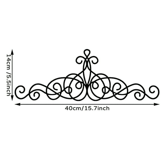 LAMIRO Scroll Wall Art Decor 14cmx40cm Metal Wall Art Floral for Fence