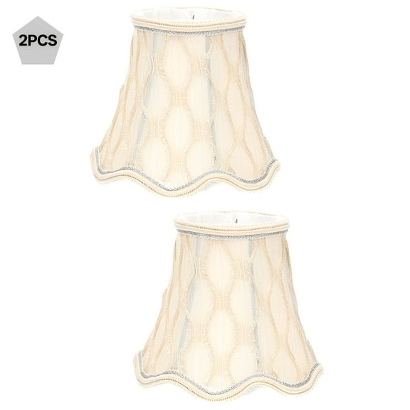 LAMIRO Set of 2 Lamp Shade Clip-on Lampshade Cylindrical Fabric