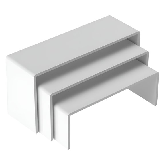 LAMIRO Set of 3 Tiered Acrylic Stands,Organizer Display Riser Holder Display Shelf,White