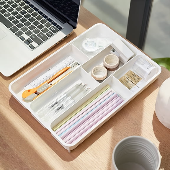 LAMIRO Shallow Drawer Organizer, Expandable Office Drawer Dividers, Pen Organizer, for Office, Home, Bathroom, Kitchen, Vanity, Drawer Organization.