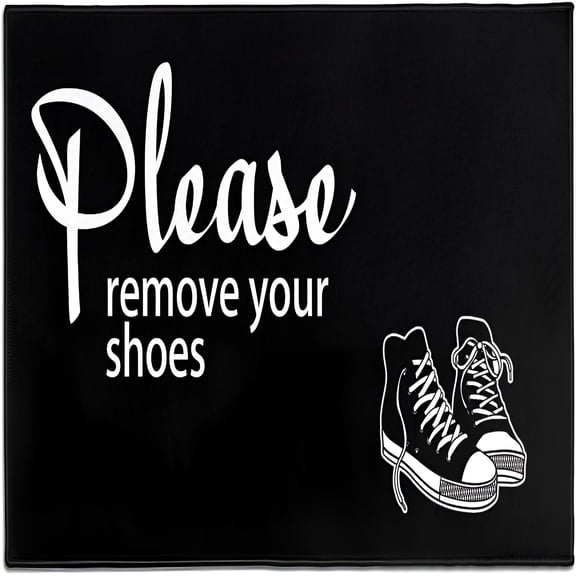 LAMIRO Shoes Off Doormat Please Remove Your Shoes Doormat No Shoes Door Mat Front Door Mat Outdoor Indoor Entrance Mat Non Slip Area Rug 30 x17