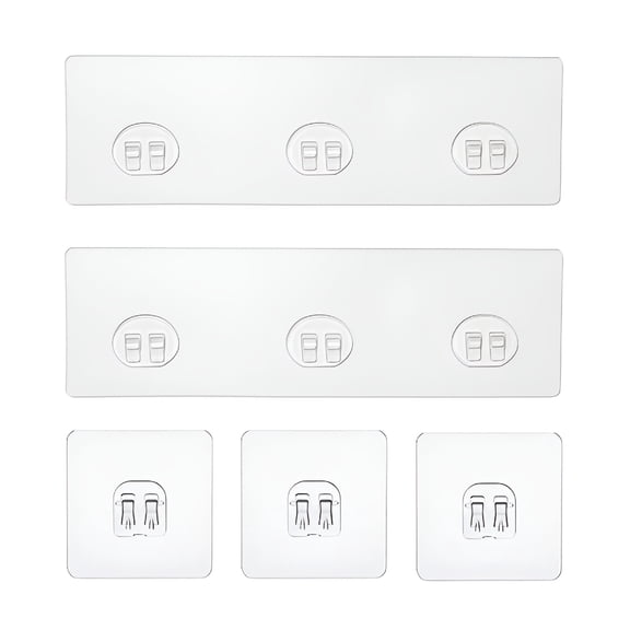 LAMIRO Shower Caddy Adhesive Replacement,5 Pack Shower Shelf Adhesive Hooks,Bathroom Storage Accessories,Strong Adhesive Hooks for Kitchen,Shower Corner Shelf Basket