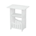 thumbnail image 1 of LAMIRO Side Table Night Stand,3 Tier Narrow End Table with Display Shelf,Small Bookcase Bookshelf,Simple Bedside Table Storage Rack for Bedroom,Living Room,Office,Bathroom,White, 1 of 4