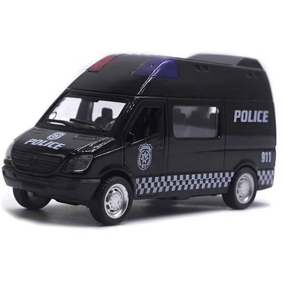LAMIRO Simulated Pull Back Sound Light Ambulance Police Car Fire Truck Kids Toy Gift