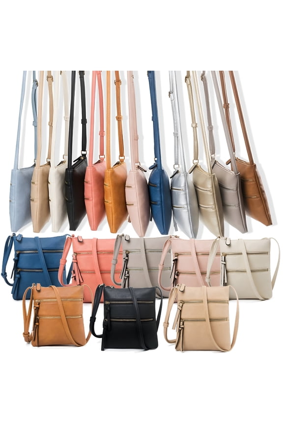 Small Crossbody Purses for Women Multi Pocket Travel Bag Over The Shoulder with Extra Long Strap - Navy Blue