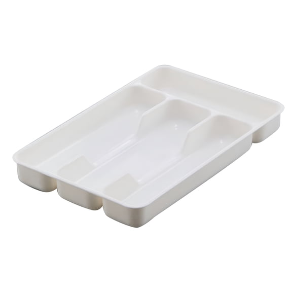 LAMIRO Small Cutlery Tray Kitchen Spoon Forks Cutlery Separation Finishing Rack 4 Compartments Utensil Storage Box Drawer Organizer 6.9*10.6inch