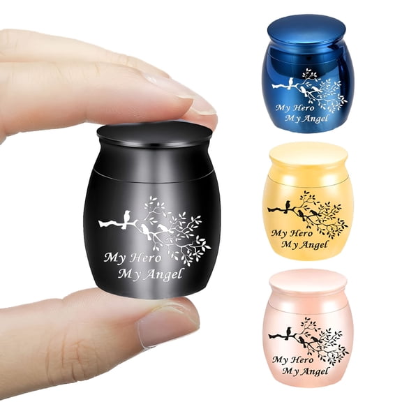 LAMIRO Small Urn for Ashes Cremation Keepsake Mini Funeral Urns for Human Pets Ashes Stainless Steel Memorial Ashes Holder Boxes