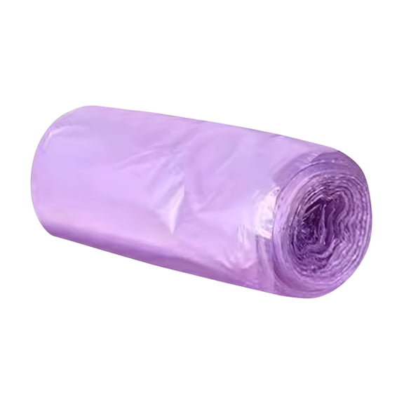 LAMIRO Small Wastebasket Liners, Clear Drawstring Trash Bags for Bathroom Office Desk, Leakproof Mini Garbage Can Liners, Purple