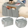 thumbnail image 1 of LAMIRO Sofa Armrest Organizer With Cup Holder Tray Chair Arm TV Remote Holder For Recliner Couch Armchair Caddy Bedside Storage Pockets Bag For Cellphone Tablet Book Magazines, 1 of 6