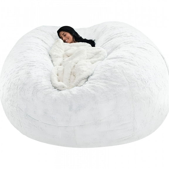 LAMIRO Soft Fluffy Bean Bag Chair for Adults,Lazy Chair Bean Bag Chairs with Washable Comfy Plush Cover,Ideal for Dorm,Bedroom,Living Room,Large Sofa Sack (Stuffing Included)