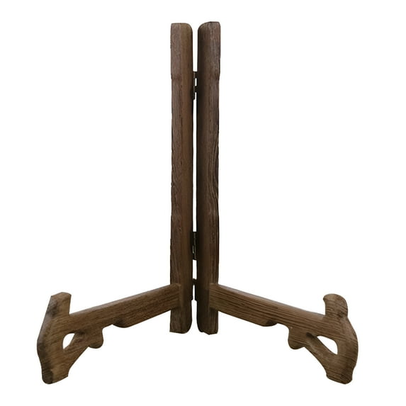 LAMIRO Standing Table Easel Wooden Plate Stand Sturdy Display Rack for Kitchen Office Secure Hold Versatile Picture Frame Holder
